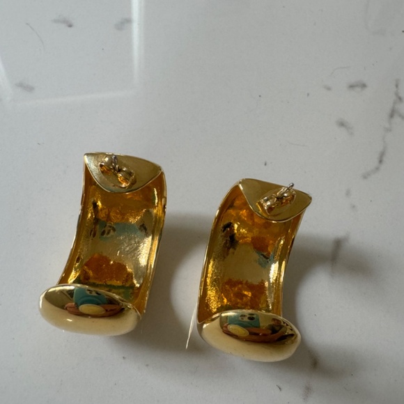 Dorsey Gold-plated Dome Hoop Earrings - Picture 2 of 4